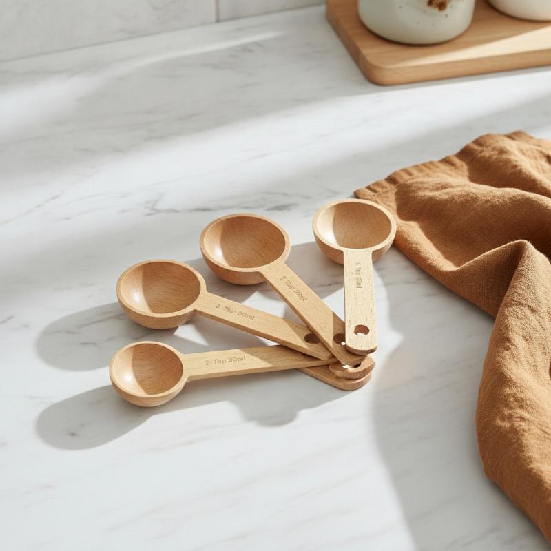 Kitchen Gadgets For Gifts - Деревянная мерная ложка 7.5-45 мл, портативная,